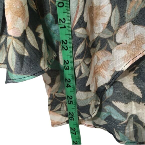 LAUREN CONRAD FLUTTER SLEEVE SPLIT BACK HI LOW BLOUSE TOP SMALL FLORAL FAIRY - Picture 9 of 13